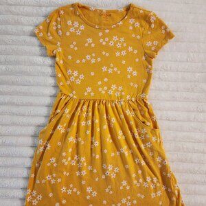 Girls size 7/8 Cat & Jack yellow flowered dress